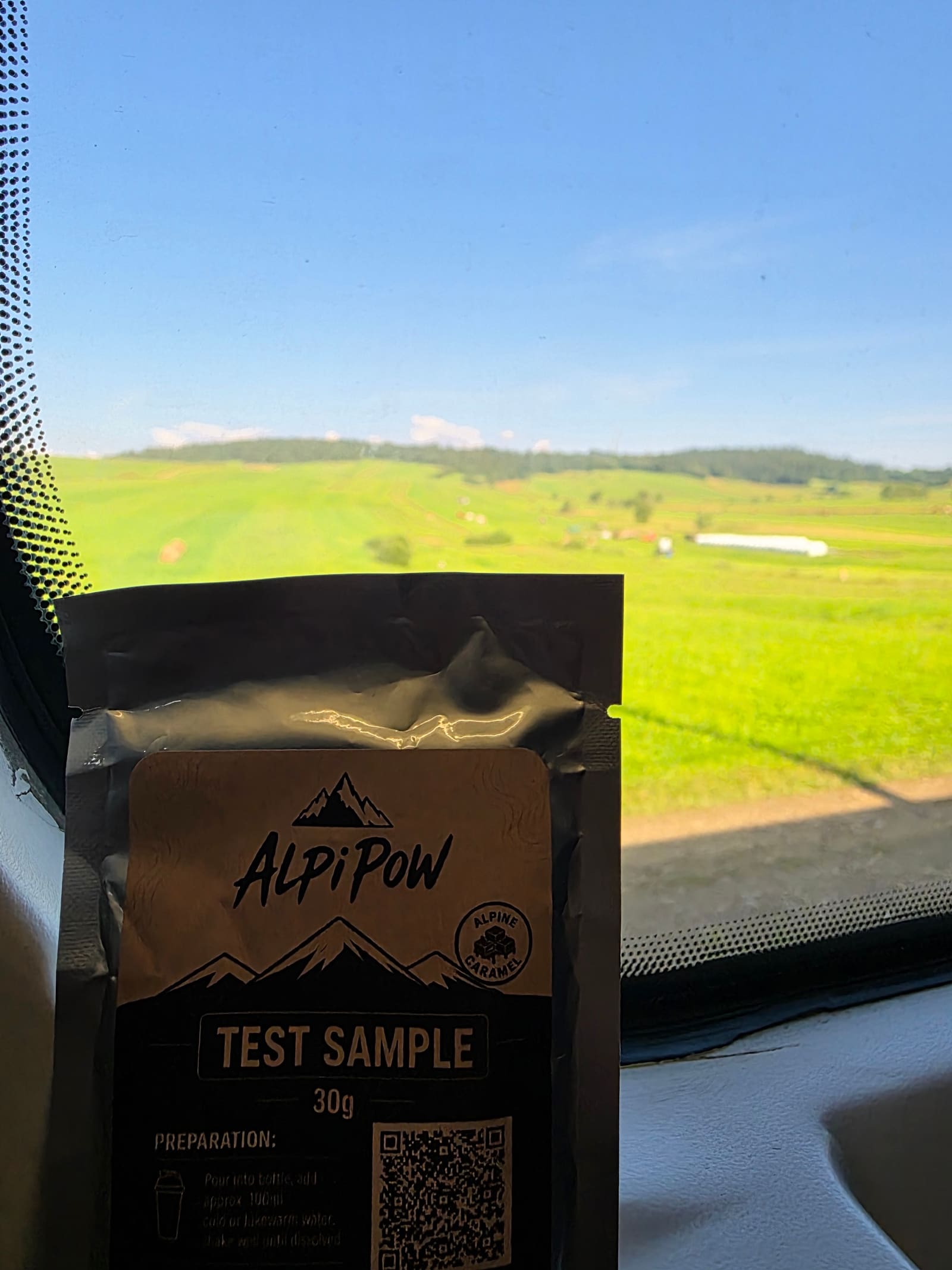 The 30 g tester, riding along for the trip